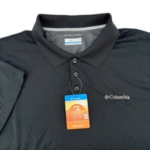 Columbia Mens Black Omni Wick Omni Shade Polo Shirt L G UPF 30 Golf Casual